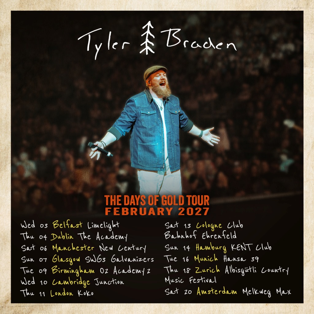 Tyler Braden komt naar Amsterdam tijdens Europese tour in 2027